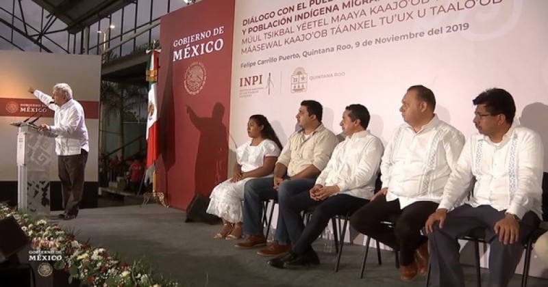 El presidente AMLO detiene licitación del tren maya: primero consulta pueblo por pueblo, para evitar amparos y que quede inconcluso, dijo en Quintana Roo