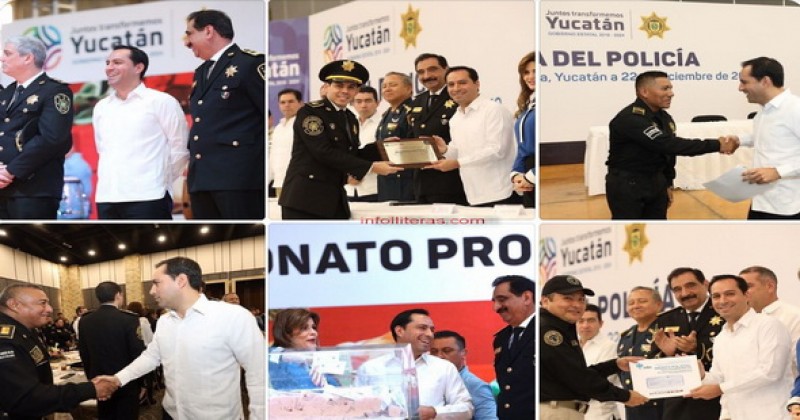 Gobernador Mauricio Vila entregó reconocimientos y estímulos económicos por años de servicio a policías: llama a no politizar la seguridad