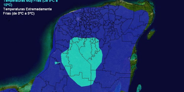 Se prevén temperaturas mínimas de 10°C a 15°C hasta mediados de semana en Yucatán
