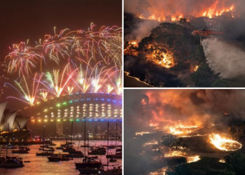 En Australia sombrío festejo de año nuevo, entre incendios y humaredas que llegan hasta la vecina Nueva Zelanda