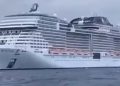 Entre órdenes contradictorias, finalmente atracó en Cozumel el crucero MSC Meraviglia / Dijo el presidente AMLO que sería inhumano negarles atracar en el puerto pero no hay casos de coronavirus, afirmó