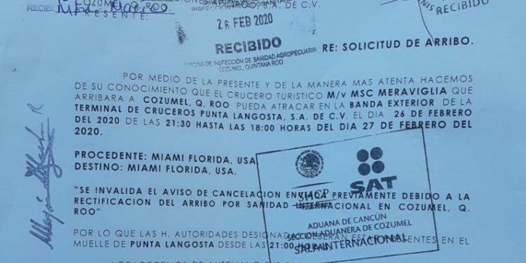 Secretaria de Salud de Quintana Roo dice que no hay problema con crucero rechazado en Jamaica e Islas Caimán y asume la responsabilidad por el desembarco en Cozumel