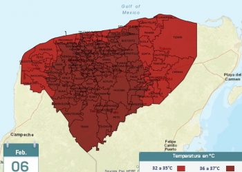 En Yucatán se prevé un día caluroso con temperaturas máximas de 36 a 37°C