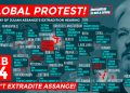 Wikileaks convocó el lunes a realizar concentraciones de protesta en varios países alrededor del mundo para pedir que el periodista australiano, Julian Assange, no sea extraditado a Estados Unidos