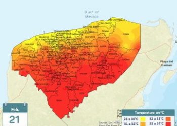En Yucatán, debido a la influencia del Frente Frío 40, se prevé lluvia ligera en la mañana y moderada por la tarde