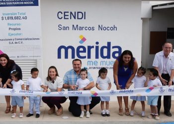 El alcalde Renán Barrera Concha entrega el remodelado CENDI San Marcos Nocoh con mayor capacidad