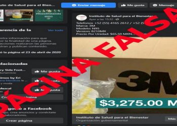 El Instituto de Salud para el Bienestar detectó en Facebook una página apócrifa del INSABI