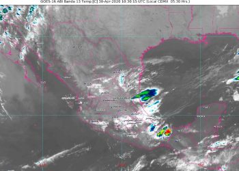 En las próximas 24 horas, se prevé cielo medio nublado a nublado con probabilidad de chubascos, con temperaturas de calurosas a muy calurosas durante el día en la Península de Yucatán