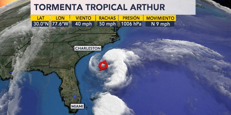 Se formó la primera tormenta tropical de la temporada en las aguas del Atlántico: Arthur
