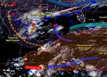 En las próximas 24 horas, se prevé cielo nublado a nublado con probabilidad de chubascos con tormentas, con temperaturas de calurosas a muy calurosas durante el día y cálidas al amanecer