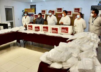 PEMEX atestigua entrega de túnel sanitizador al Hospital General Quiroga Aguilar