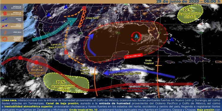 Se prevé cielo despejado a parcialmente nublado y probabilidad para lluvias con intervalos de chubascos, con temperaturas calurosas a muy calurosas durante el día y cálidas al amanecer