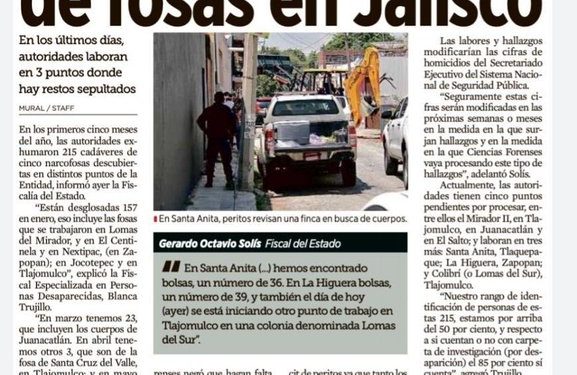 Hallaron en Jalisco nuevas fosas clandestinas con restos humanos