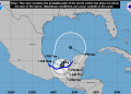 Se formó la Depresión Tropical Tres en el Golfo de México: se prevé un temporal de lluvias en la Península de Yucatán, el oriente y el sureste del país, descargas eléctricas y fuertes ráfagas de viento
