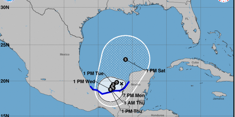 Se formó la Depresión Tropical Tres en el Golfo de México: se prevé un temporal de lluvias en la Península de Yucatán, el oriente y el sureste del país, descargas eléctricas y fuertes ráfagas de viento