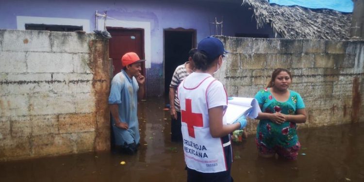 Cruz Roja Mexicana Delegación Yucatán realiza evaluación de daños por inundaciones, en el sur del Estado