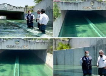 Paso Deprimido continuará cerrado al tránsito de vehículos al menos una semana más a causa de la inundación