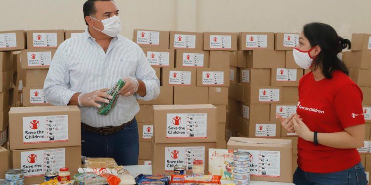 Ayuntamiento de Mérida en coordinación con Save the Children se entregan 6,961 paquetes alimentarios en zonas vulnerables