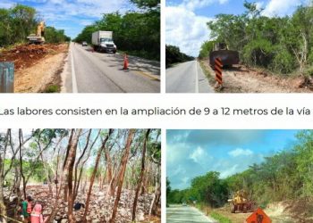 El gobierno Federal a través de la Secretaría de Comunicaciones y Transportes (SCT) en Yucatán continúa este año con las labores de ampliación y modernización de la carretera Mérida-Chetumal