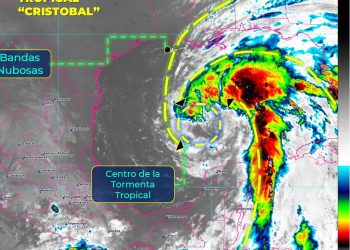 La Tormenta Tropical “Cristobal” continúa desplazándose hacia el norte sobre el Golfo de México / Sus bandas nubosas mantendrán el potencial de lluvias puntuales intensas en Chiapas, Yucatán y Quintana Roo