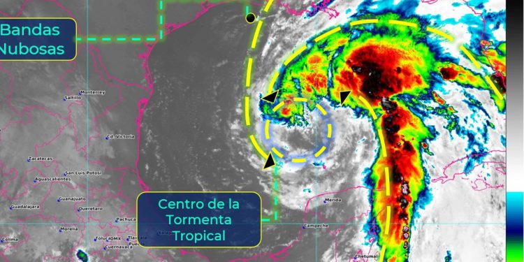 La Tormenta Tropical “Cristobal” continúa desplazándose hacia el norte sobre el Golfo de México / Sus bandas nubosas mantendrán el potencial de lluvias puntuales intensas en Chiapas, Yucatán y Quintana Roo