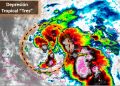 El centro de la Depresión Tropical “Tres” se encuentra sobre la Bahía de Campeche / Pronostican lluvias torrenciales en la región