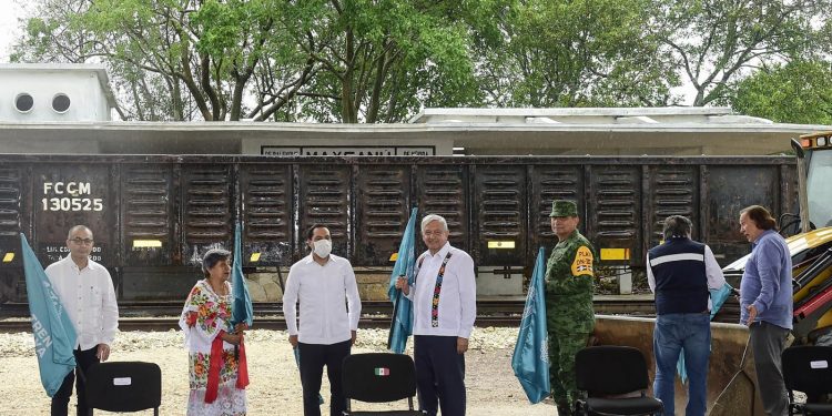 El presidente AMLO y el gobernador Vila dieron banderazo al tramo 3 Calkiní – Izamal del Tren Maya: “traerá bienestar a la región y no afectará al ambiente”