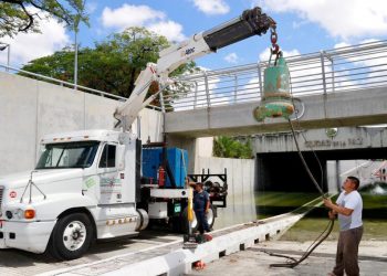 En agosto reabriría al tránsito vehicular el paso a desnivel de la Prolongación de Montejo, dice el Ayuntamiento de Mérida / Realizan trabajos para renovar y dejar en mejor condición el sistema de descarga de aguas, dicen