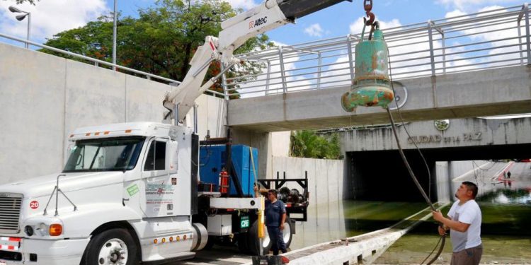 En agosto reabriría al tránsito vehicular el paso a desnivel de la Prolongación de Montejo, dice el Ayuntamiento de Mérida / Realizan trabajos para renovar y dejar en mejor condición el sistema de descarga de aguas, dicen