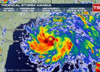 Se formó la Tormenta tropical Hanna en el norte del Golfo de México / Se declara zona de alerta para la costa de Texas y potencial de lluvias Intensas a torrenciales para el fin de semana en Tamaulipas Nuevo León y Coahuila