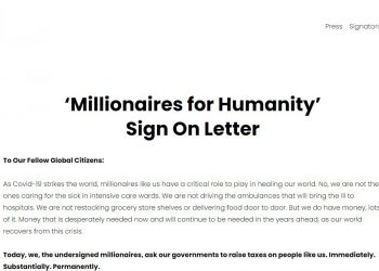 Un grupo de multimillonarios de los Estados Unidos, Gran Bretaña, España, Canadá, Nueva Zelanda, Alemania, Países bajos entre otros países (entre los que no figura México) piden que los gobiernos les aumenten los impuestos para ayudar a afrontar la histórica y brutal crisis mundial provocada por el coronavirus. / “Millionares for Humanity”, es una iniciativa de Oxfam