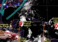La Tormenta Tropical “Marco” se localizará muy cerca de las costas de Quintana Roo, originando lluvias puntuales torrenciales, rachas de viento superiores a 70 km/h y oleaje de 3 a 5 metros de altura en Yucatán y Quintana Roo / Lluvias intensas, vientos y oleaje en Campeche