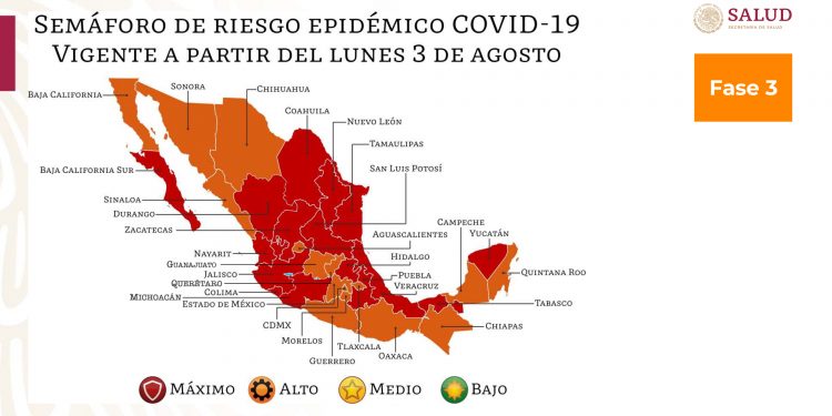 Yucatán en semáforo rojo, ratifica el Subsecretario de Prevención y Promoción de la Salud, comprometido con la salud pública, los derechos humanos y la justicia social, Hugo López Gatell / Quintana Roo y Campeche en naranja
