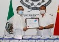Nuevo donativo de la comunidad china al Ayuntamiento de Mérida: 30,000 cubrebocas / En los próximos días deben llegar otros 20,000 procedentes de la ciudad de Chengdú