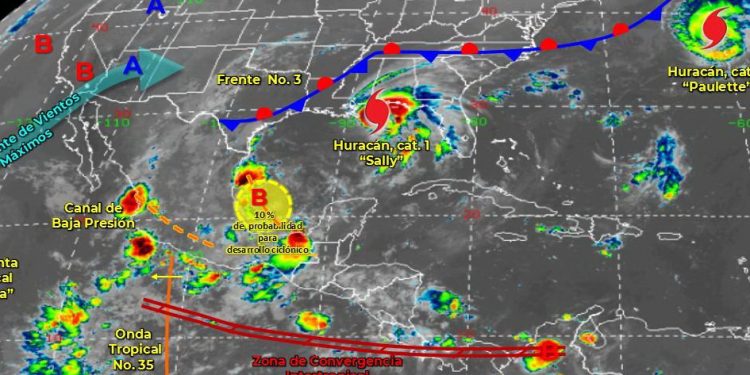 Se pronostican tormentas fuertes a muy fuertes en sectores del centro, sur y noroeste de Yucatán, así como en el norte, centro y suroeste de Campeche