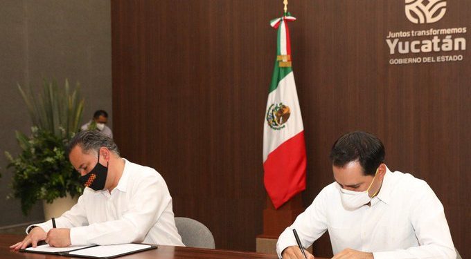 El gobierno de Yucatán va contra el lavado de dinero en alianza con el gobierno federal / Firman convenio de colaboración el gobernador Mauricio Vila y el titular de la Unidad de Inteligencia Financiera, Santiago Nieto