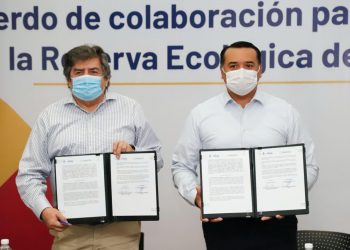 El alcalde Renán Barrera firmó un convenio de colaboración con Fonatur Tren Maya y el Organismo Público Municipal “Cuxtal”