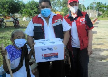En Tizimín 390 familias recibieron apoyo humanitario de Cruz Roja Mexicana en las comisarías de Luis Rosado Vega y Kabichén