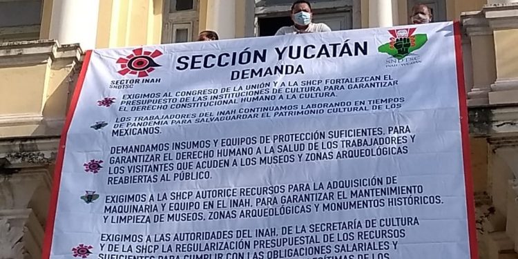 Personal del INAH protesta ante numerosas carencias en Yucatán, según dicen / El INAH tiene un déficit presupuestal de 900 millones de pesos, afirman
