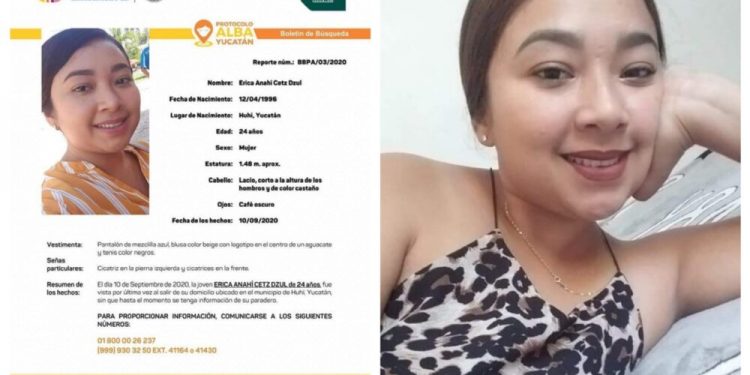 Peritos y agentes de la Fiscalía General del Estado buscan intensamente a la joven desaparecida Érika A.C.D., de la que no se conoce su paradero desde hace casi un mes