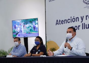 “Atención especial a los ciudadanos más vulnerables” afectados por las inundaciones “inéditas”, dice el alcalde Renán Barrera: aumento histórico en el nivel de manto acuífero