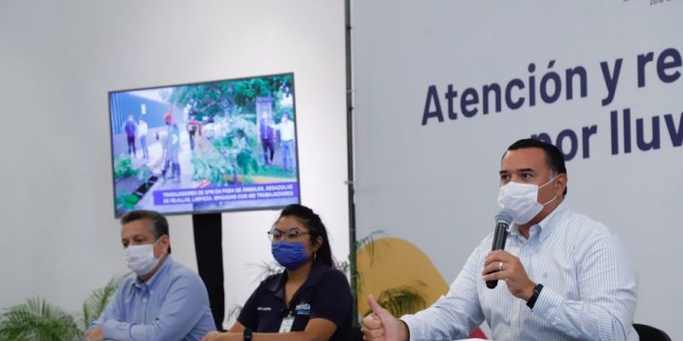 “Atención especial a los ciudadanos más vulnerables” afectados por las inundaciones “inéditas”, dice el alcalde Renán Barrera: aumento histórico en el nivel de manto acuífero