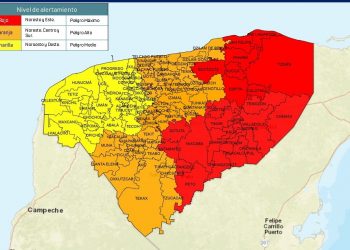 Emitió Protección Civil de Yucatán alerta roja para los municipios del oriente y parte del sur de Yucatán /  Alerta naranja para el centro-norte y sur y alerta amarilla para el poniente