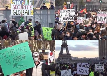Miles de franceses marcharon contra la llamada Ley de Seguridad Global y las violencia policial