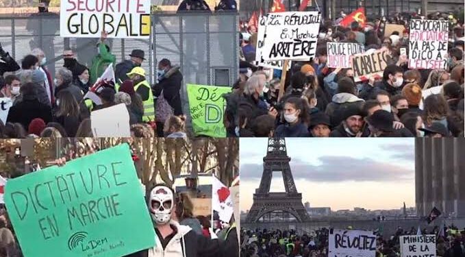 Miles de franceses marcharon contra la llamada Ley de Seguridad Global y las violencia policial