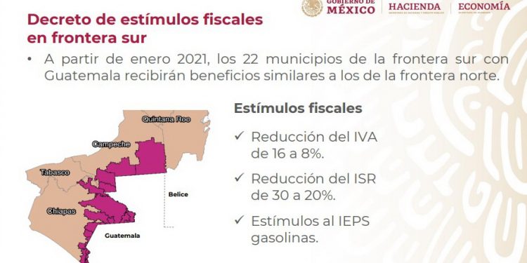 Chetumal se volverá zona franca, anunció el presidente AMLO al firmar decreto con estímulos fiscales en 22 municipios de la frontera sur entre los que figuran Calakmul y Candelaria, en Campeche