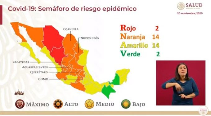 Aunque semáforo federal marca Amarillo para Yucatán por el coronavirus, el semáforo epidemiológico estatal continuará en Naranja dice la Secretaría de Salud estatal