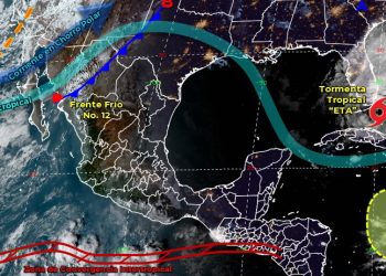 Probabilidad de lluvias sobre la Península de Yucatán, además de oleaje de 1 a 3 metros de altura en las costas de Yucatán y Quintana Roo