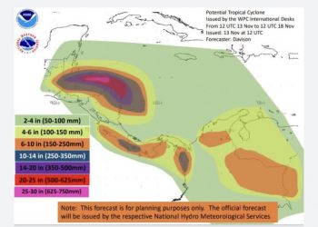 Se ha formado la Tormenta Tropical “Iota” a partir de la Depresión Tropical “treinta y uno” en el Mar Caribe: vientos peligrosos, marejadas ciclónicas y lluvia en Centroamérica