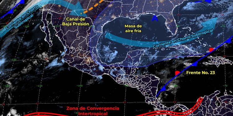 Pronostican chubascos dispersos en el sureste de México y Península de Yucatán